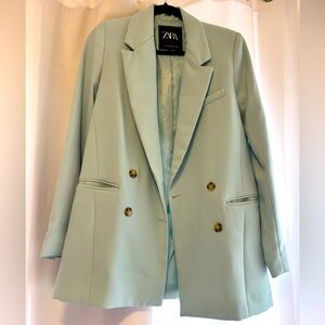Zara oversized blazer light blue